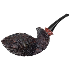 Doctor's Sandblasted Strawberry Wood Fish with Polymerized Dinosaur Bone