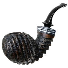 Doctor's Partially Sandblasted Strawberry Wood Blowfish with Polymerized Stone