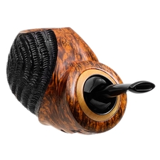 Ping Zhan Partially Rusticated Reverse Calabash Bent Apple with Boxwood