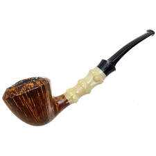 Ping Zhan Smooth Bent Dublin with Bamboo Carved Horn