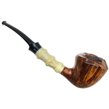 Ping Zhan Smooth Bent Dublin with Bamboo Carved Horn
