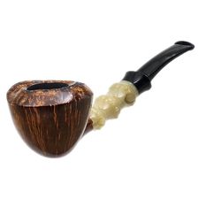 Ping Zhan Smooth Bent Dublin with Bamboo Carved Horn