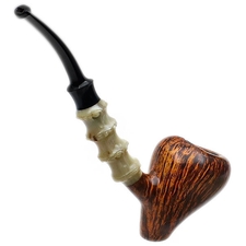 Ping Zhan Smooth Acorn Sitter with Bamboo Carved Horn