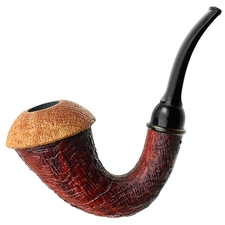 BriarWorks Crimson Sandblasted Magnetic Calabash with Light Sandblasted Cap