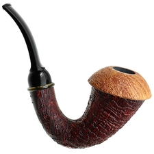 BriarWorks Crimson Sandblasted Magnetic Calabash with Light Sandblasted Cap
