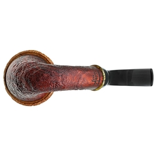 BriarWorks Crimson Sandblasted Magnetic Calabash with Light Sandblasted Cap