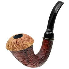 BriarWorks Crimson Sandblasted Magnetic Calabash with Light Sandblasted Cap