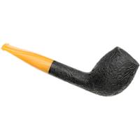 BriarWorks Classic Dark Sandblasted with Amber Stem (C142S)