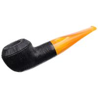 BriarWorks Classic Dark Rusticated with Amber Stem (C52)