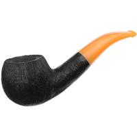 BriarWorks Classic Dark Rusticated with Amber Stem (C101)