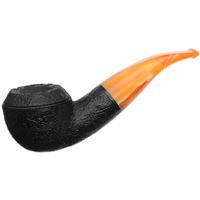 BriarWorks Classic Dark Sandblasted with Amber Stem (C111)