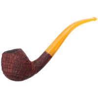 BriarWorks Classic Brown Sandblasted with Amber Stem (C91L)