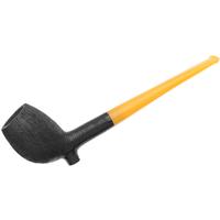 BriarWorks Classic Dark Rusticated with Amber Stem (C141)