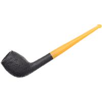 BriarWorks Classic Dark Sandblasted with Amber Stem (C142)