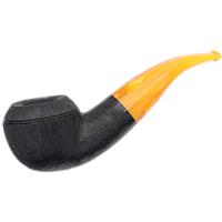 BriarWorks Classic Dark Rusticated with Amber Stem (C111)