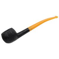 BriarWorks Classic Dark Rusticated with Amber Stem (C121)