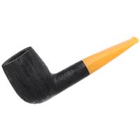 BriarWorks Classic Dark Rusticated with Amber Stem (C22)