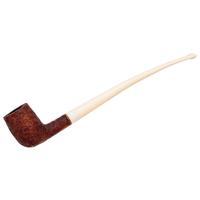 BriarWorks Classic Brown Sandblasted Churchwarden with White Stem (C22XL)