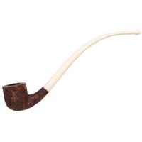 BriarWorks Classic Brown Sandblasted Churchwarden with White Stem (C131XL)