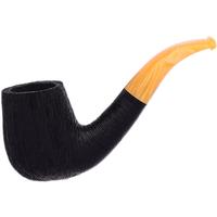 BriarWorks Classic Dark Rusticated with Amber Stem (C13S)