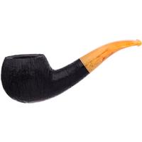 BriarWorks Classic Dark Rusticated with Amber Stem (C101)