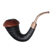 BriarWorks Signature Dark Sandblasted Magnetic Calabash with Crimson Sandblasted Cap