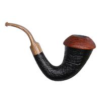 BriarWorks Signature Dark Sandblasted Magnetic Calabash with Crimson Sandblasted Cap