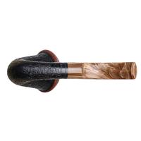 BriarWorks Signature Dark Sandblasted Magnetic Calabash with Crimson Sandblasted Cap