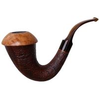 BriarWorks Signature Brown Sandblasted Magnetic Calabash with Light Smooth Cap