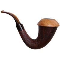 BriarWorks Signature Brown Sandblasted Magnetic Calabash with Light Smooth Cap