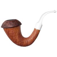 BriarWorks Signature Light Sandblasted Magnetic Calabash with Brown Sandblasted Cap