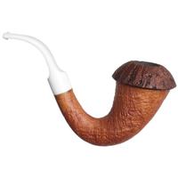 BriarWorks Signature Light Sandblasted Magnetic Calabash with Brown Sandblasted Cap