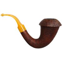BriarWorks Signature Crimson Sandblasted Magnetic Calabash with Brown Sandblasted Cap