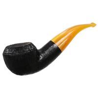 BriarWorks Classic Dark Rusticated with Amber Stem (C111)
