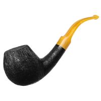 BriarWorks Classic Dark Rusticated with Amber Stem (C91)