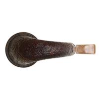 BriarWorks Signature Brown Sandblasted Calabash with Dark Smooth Cap and Coffee Stem