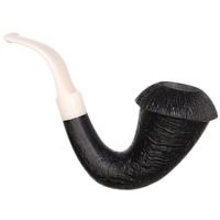 BriarWorks Signature Dark Sandblasted Calabash with Dark Rusticated Cap