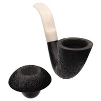 BriarWorks Signature Dark Sandblasted Calabash with Dark Rusticated Cap
