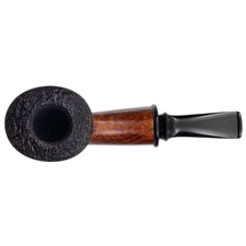 Jody Davis Partially Sandblasted Bent Dublin with Ox Horn (Abbot) (A16) (15)
