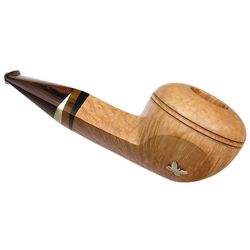 Tao: Smooth Billiard with Antique Whale Tooth Stem Tobacco Pipe