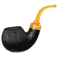 Moonshine Wire Rusticated Cannonball with Amber Stem