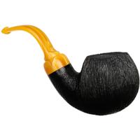 Moonshine Wire Rusticated Cannonball with Amber Stem