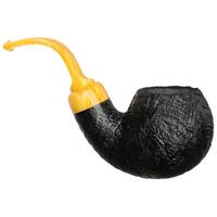 Moonshine Midnight Sandblasted Cannonball with Amber Stem
