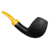 Moonshine Wire Rusticated Bent Egg with Amber Stem