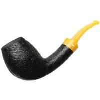 Moonshine Midnight Sandblasted Bent Egg with Amber Stem
