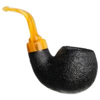 Moonshine Midnight Sandblasted Cannonball with Amber Stem