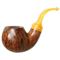 Moonshine Dark Smooth Cannonball with Amber Stem