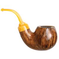 Moonshine Dark Smooth Cannonball with Amber Stem