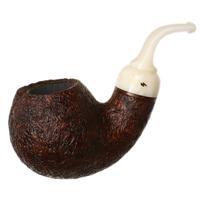 Moonshine Leather Sandblasted Short Fuse Cannonball with White Stem