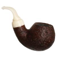 Moonshine Leather Sandblasted Short Fuse Cannonball with White Stem